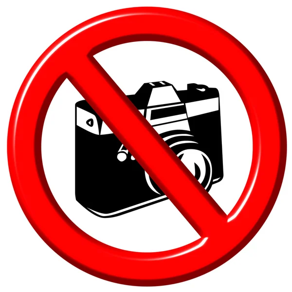 No photographs 3d sign — Stock Photo, Image