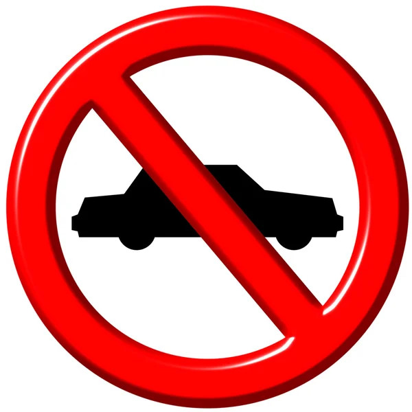 Samochody, nie wolno 3d znak — Zdjęcie stockowe