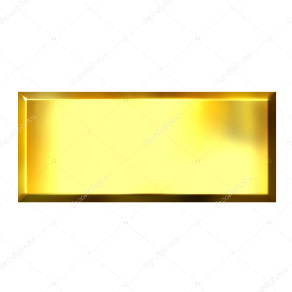 3D Golden Square Button