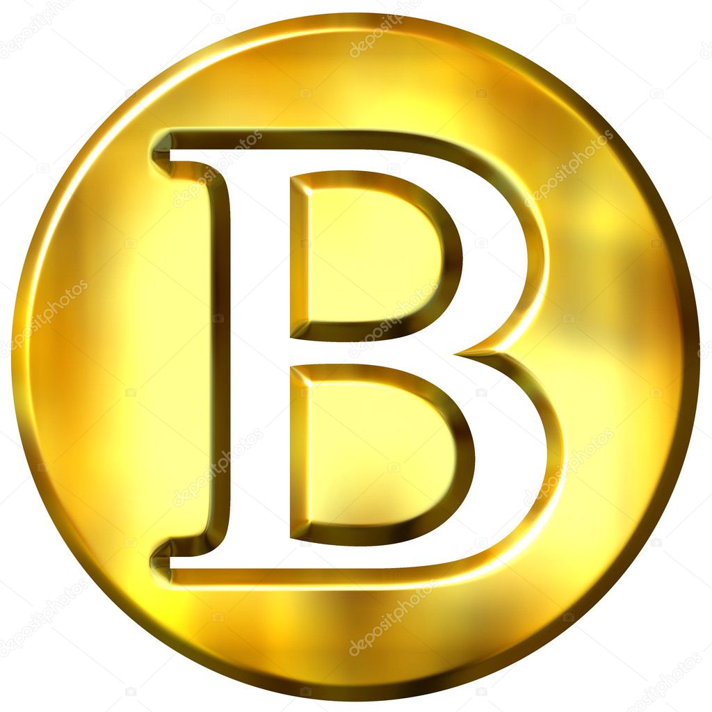 3D Golden Letter B