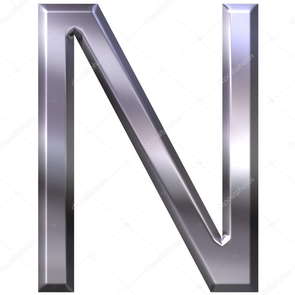 3D Silver Letter N Stock Photo by ©georgios 1395002