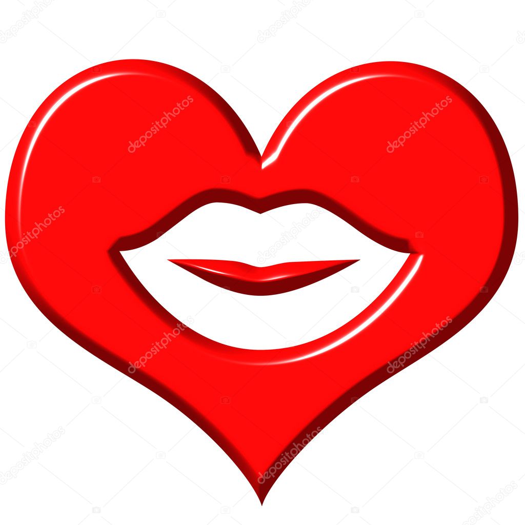 Love kiss isolated in white