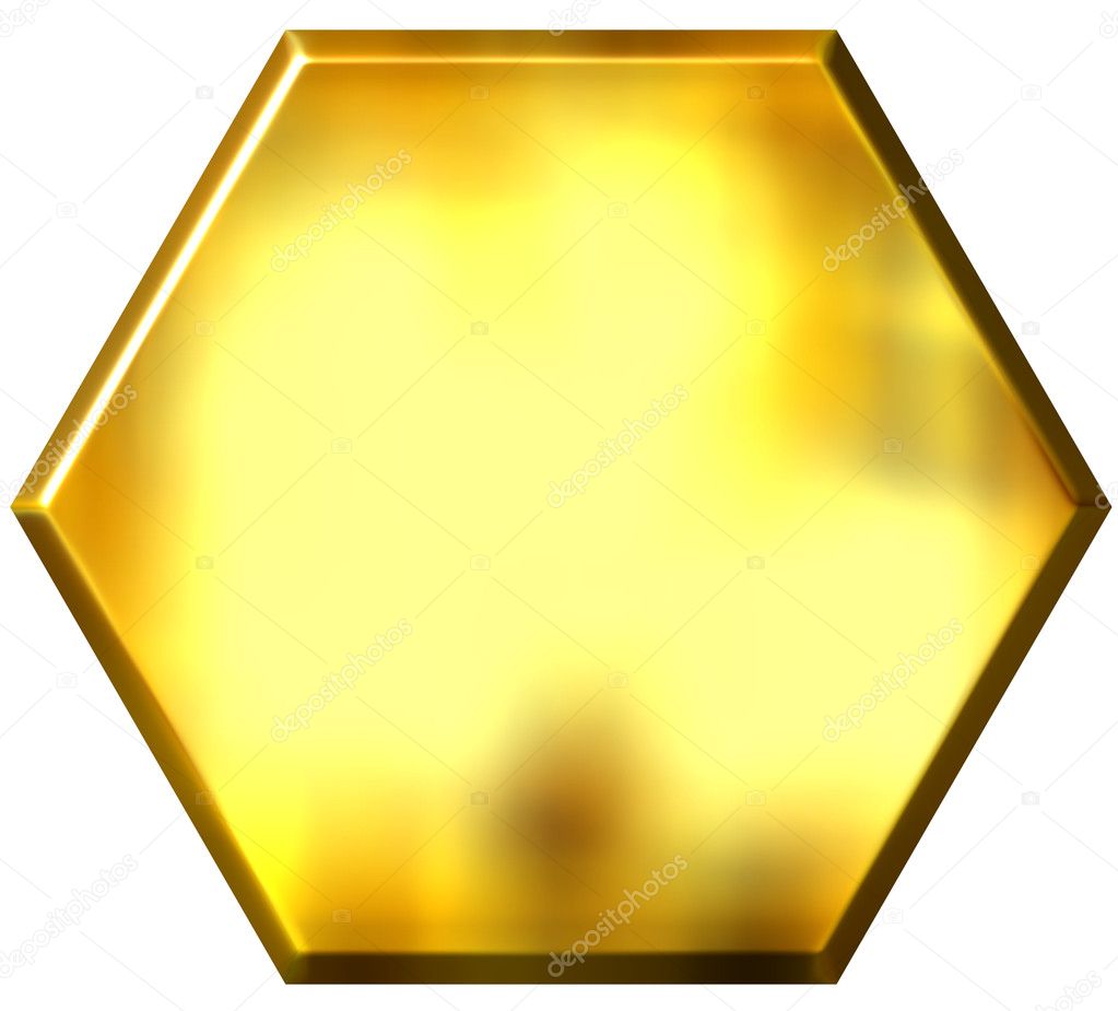 Hexagon 3d golden stock depositphotos