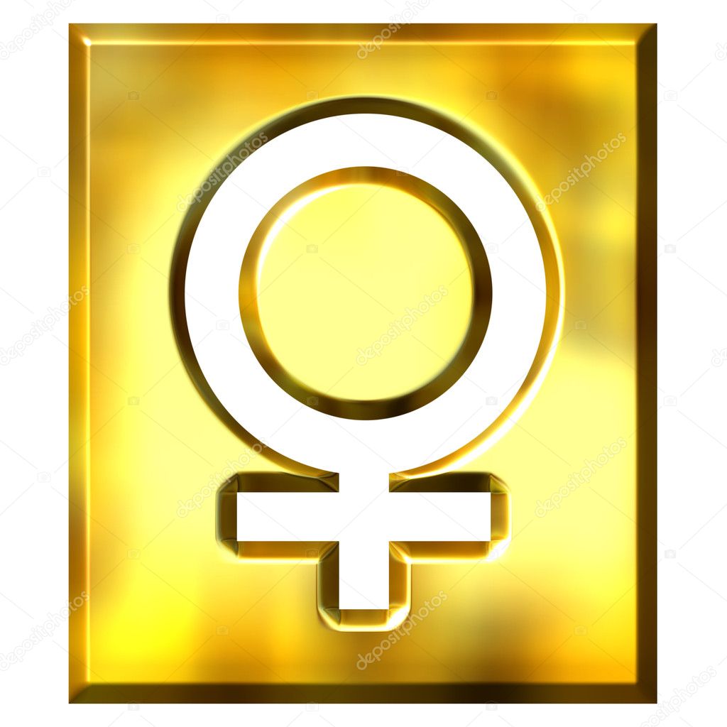 3d Golden Female Symbol Sign — Stock Photo © Georgios 1395511