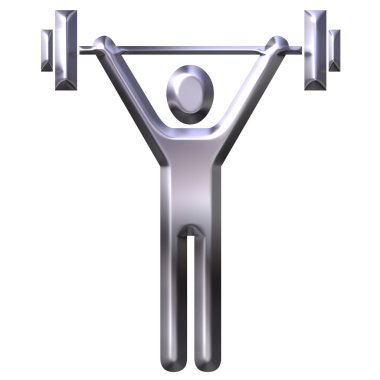 Silver weight Lifter clipart