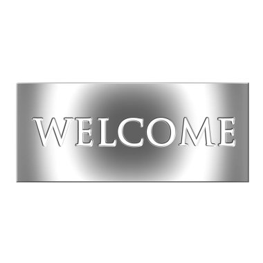 3D Silver Welcome Sign clipart