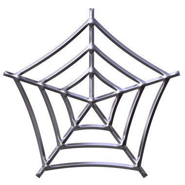 3D Silver Spider Web clipart