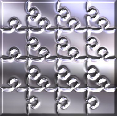 3D Silver Puzzle clipart