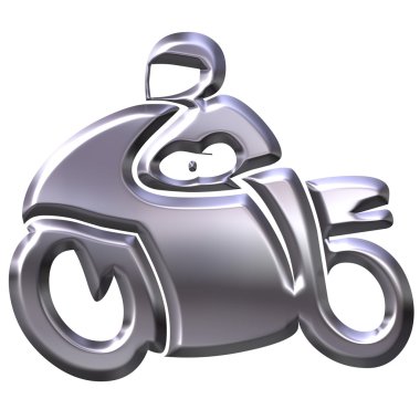 3D gümüş motosiklet