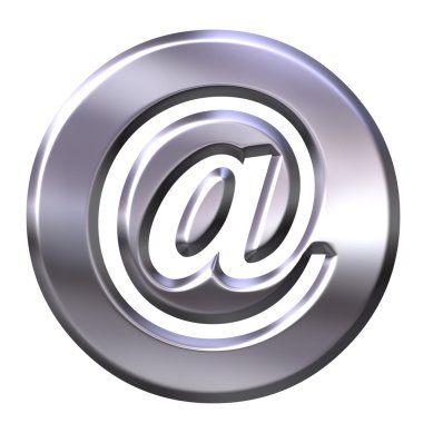 3D Silver Framed Email Symbol clipart