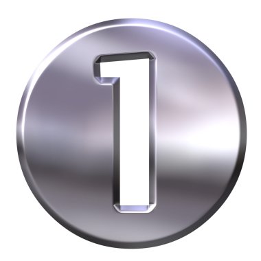 3D Silver Framed Number 1 clipart