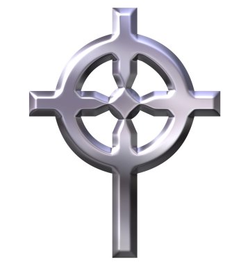 3D Silver Celtic Cross clipart