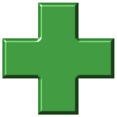 3D Pharmacy Cross clipart