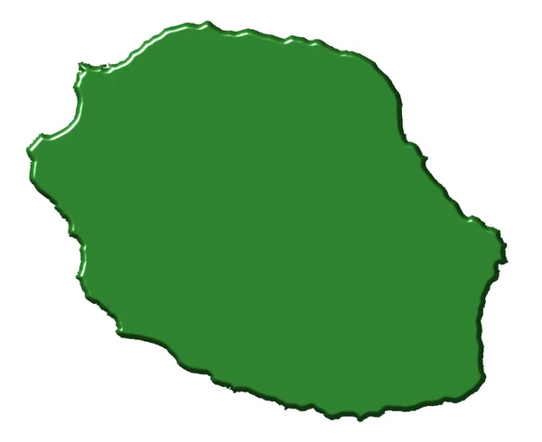 Réunion carte 3d avec la couleur nationale — Photo