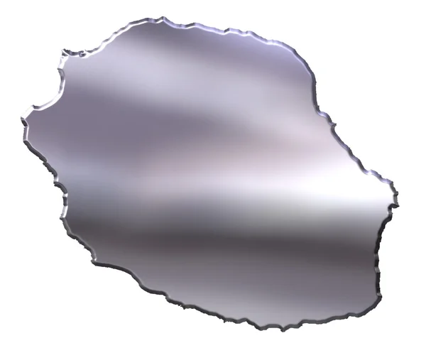 Серебряная карта Реюньона — стоковое фото