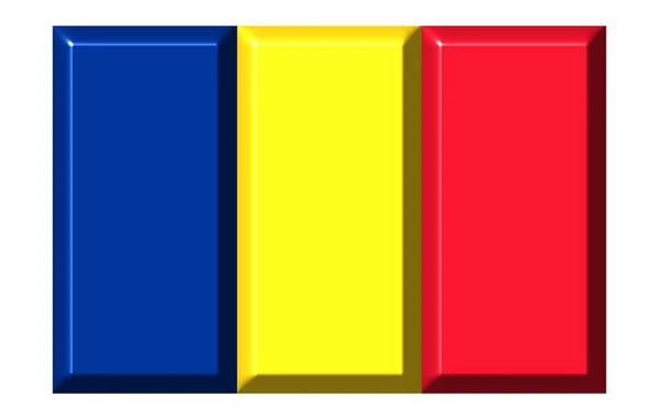 Románia 3d zászló — Stock Fotó