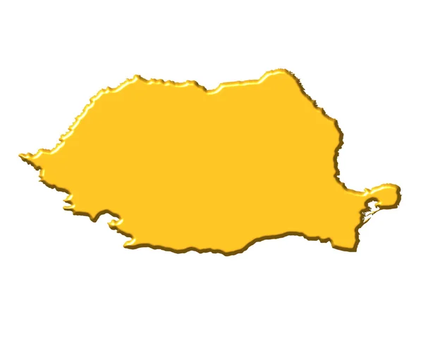 Románia 3d Térkép, nemzeti színű — Stock Fotó