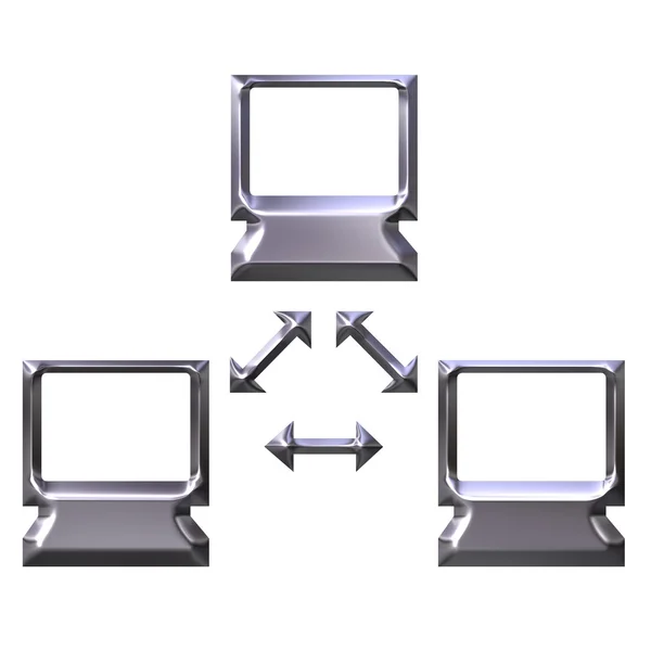 Silver Computer Network — Stock Photo, Image
