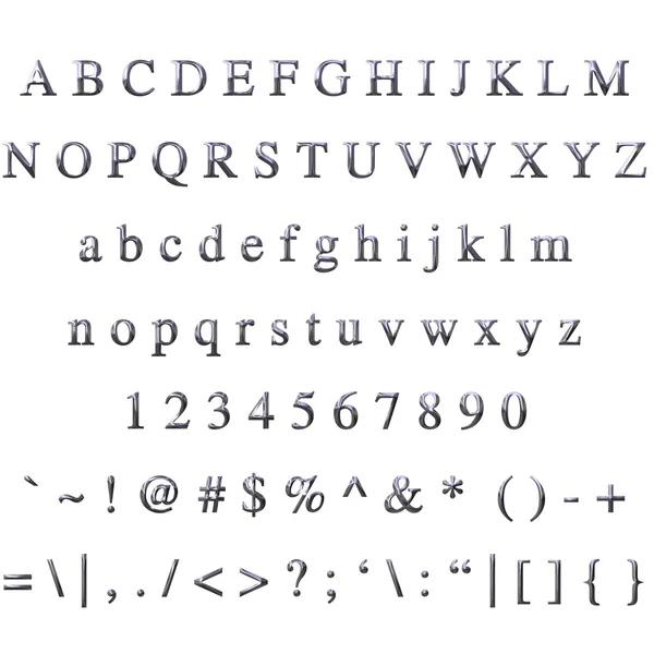 Ασημένια γραμματοσειρά — Φωτογραφία Αρχείου