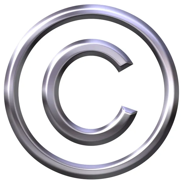 Srebrny symbol praw autorskich — Zdjęcie stockowe