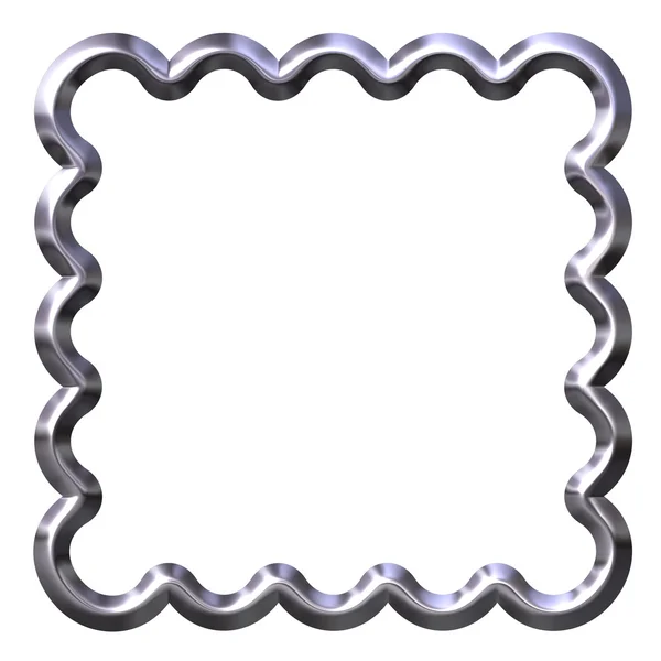 Silver Curled Frame — Stock Photo, Image