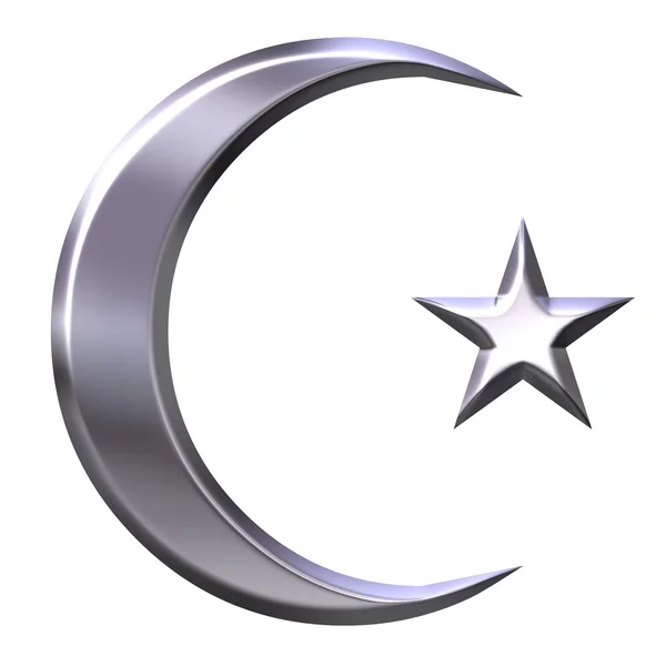 Símbolo islâmico de prata — Fotografia de Stock
