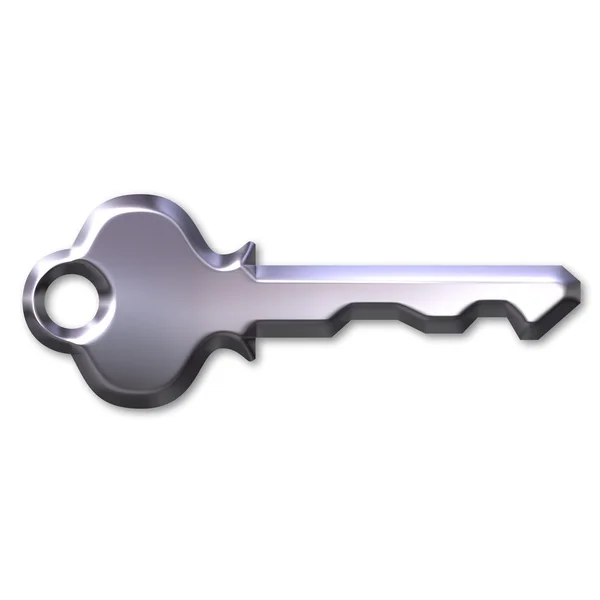 Silver Modern Key — Stock Photo, Image