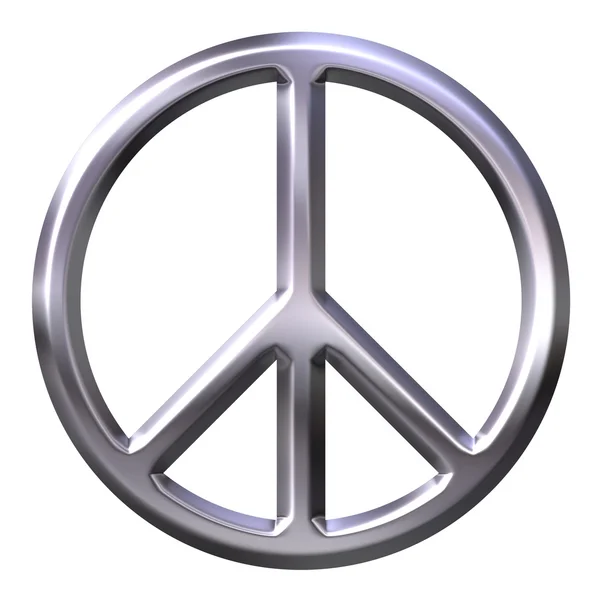 Silver Peace Symbol — Stock Photo, Image