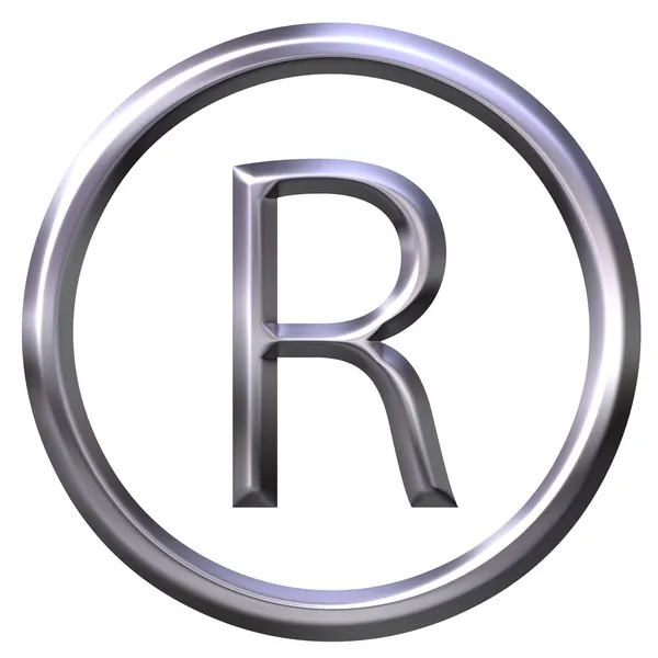 Stříbrný registrované symbol — Stock fotografie