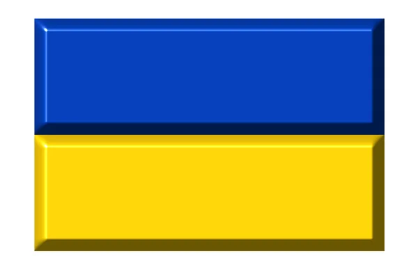 Bandeira 3d Ucrânia com — Fotografia de Stock