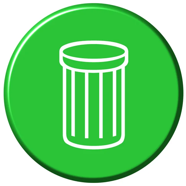 Кнопка мусорного бака — стоковое фото