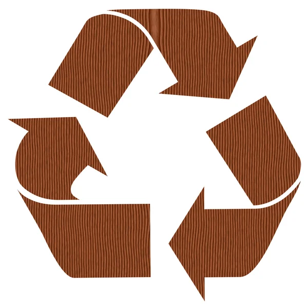 Ξύλινα σύμβολο ανακύκλωσης — Φωτογραφία Αρχείου