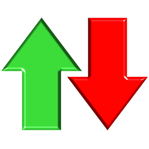 3D Up and Down Arrows — Stock Photo, Image