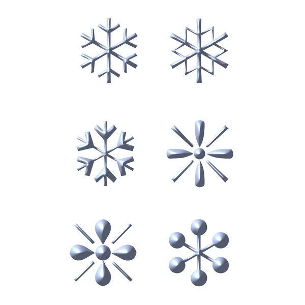 3D Snow Flakes — Stock Photo, Image