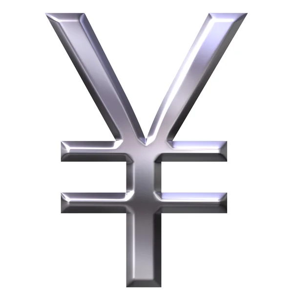 stock image 3D Silver Yen Symbol