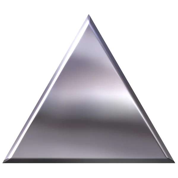 3D-zilveren driehoek — Stockfoto