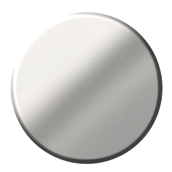 3 d の鋼の円形のボタン — ストック写真