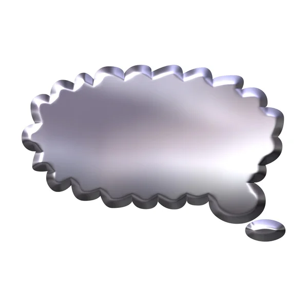 Balão de pensamento 3D prata — Fotografia de Stock