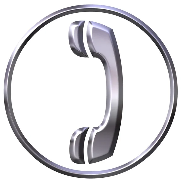 3D Silver Telephone Sign — Stock Photo, Image