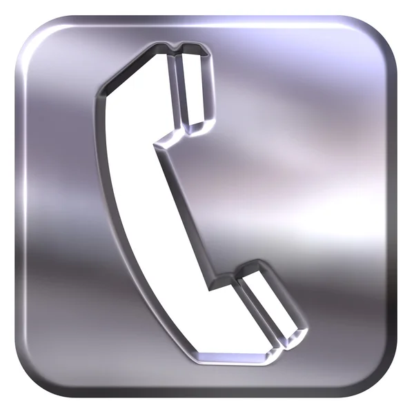 3D silver telefon tecken — Stockfoto