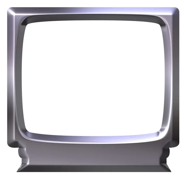 3D-zilveren tv — Stockfoto