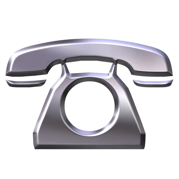 Telefono 3D argento — Foto Stock