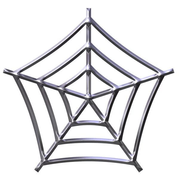 Teia de aranha prata 3D — Fotografia de Stock