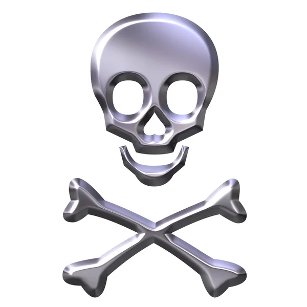 3D Silver Skeleton — Stock Photo, Image