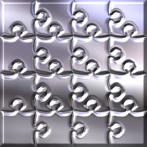 3D puzzle stříbrný — Stock fotografie