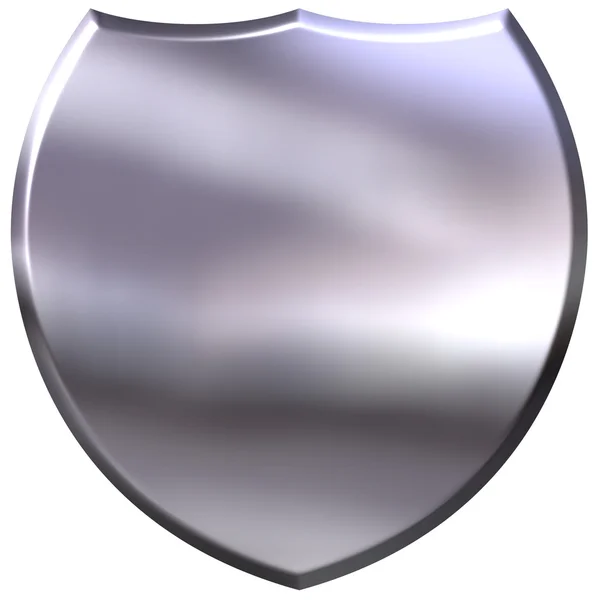 Escudo de prata 3D — Fotografia de Stock