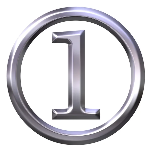 3D Silver Number 1 — Stock Photo, Image