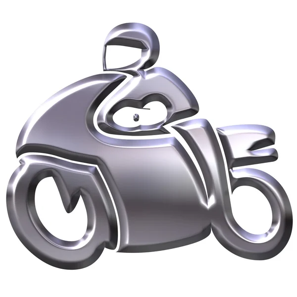 stock image 3D Silver Motorbike