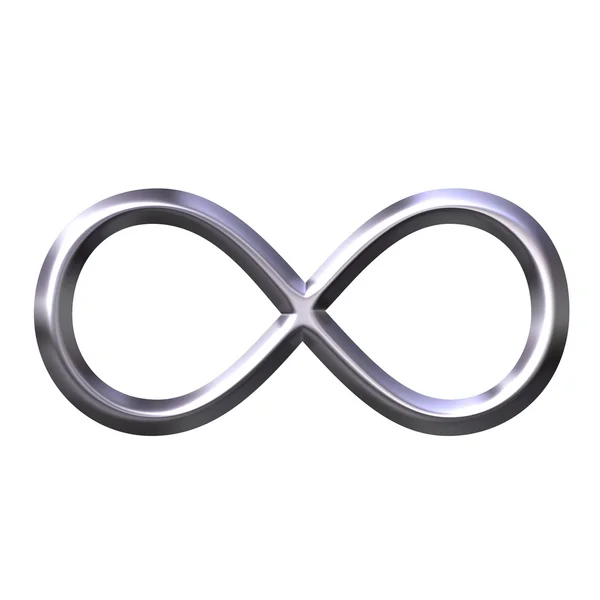 Símbolo infinito de plata 3D — Foto de Stock