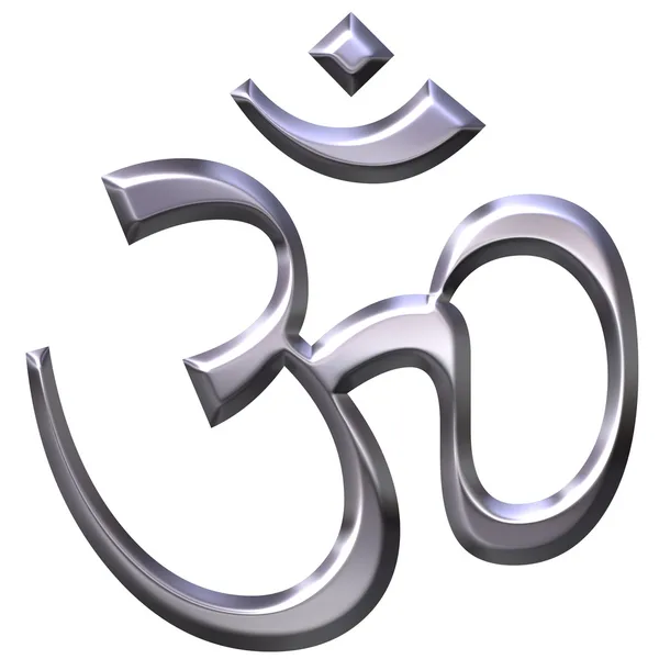 Símbolo de hinduísmo de prata 3D — Fotografia de Stock